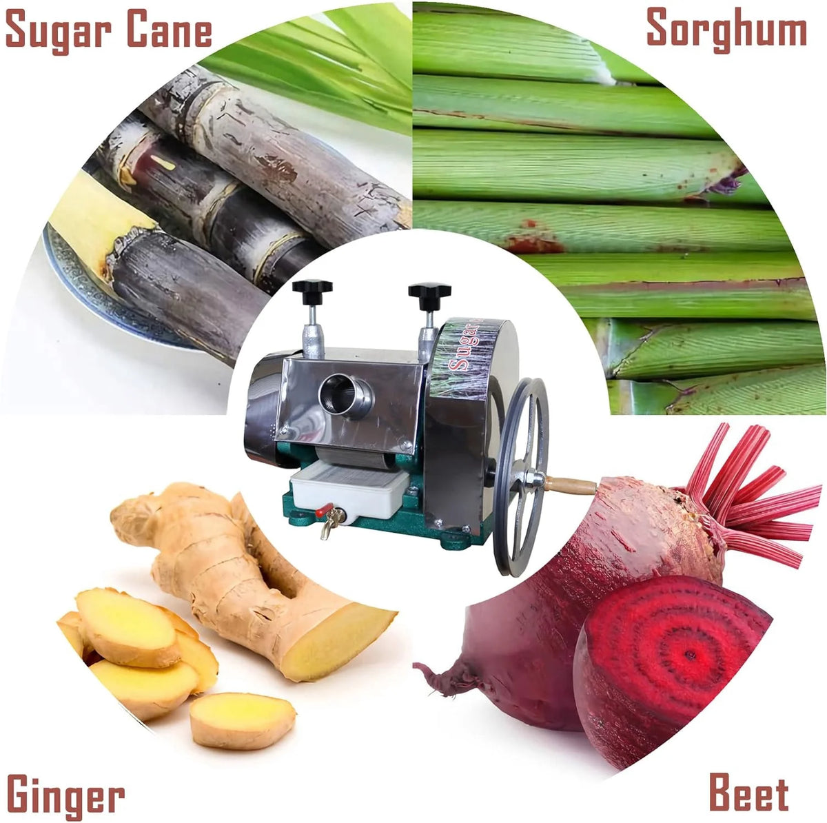 Manual Sugarcane Juice Extractor with Stainless Steel Shell J17586