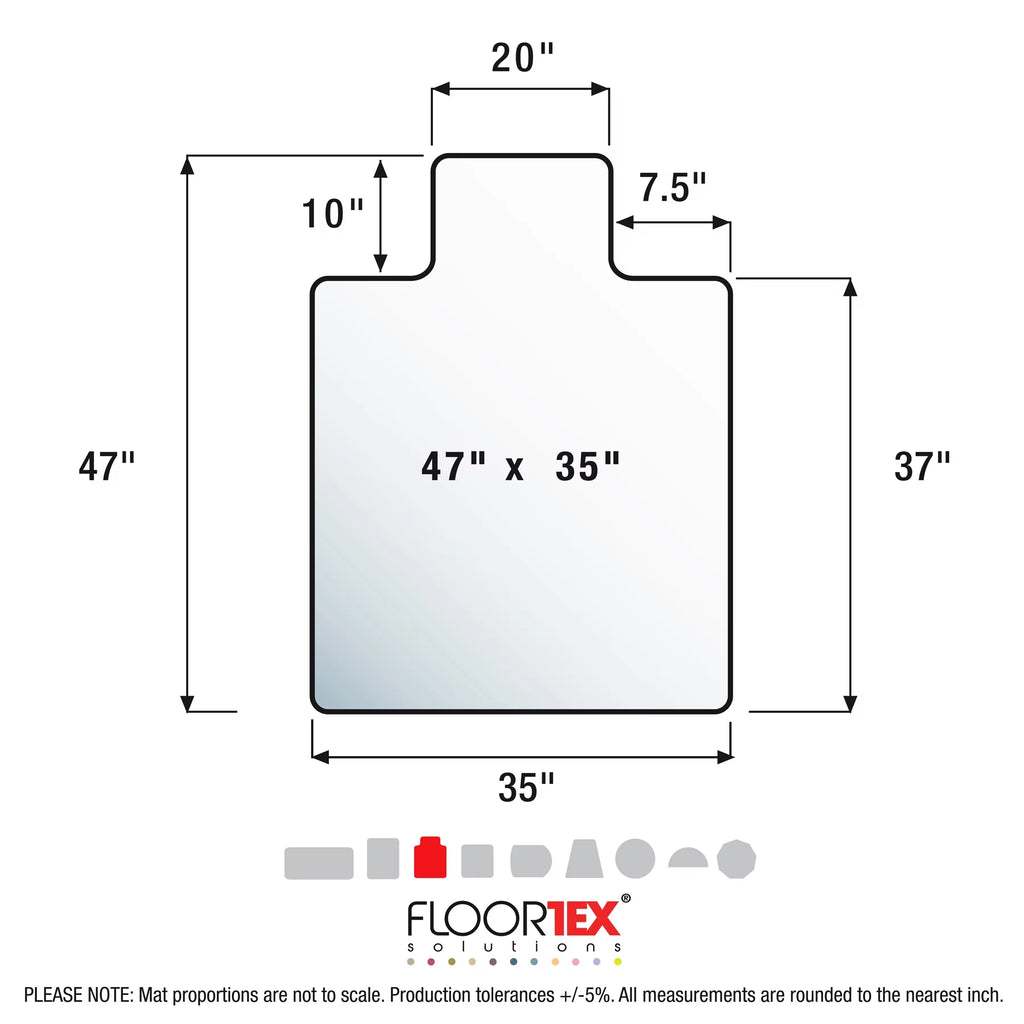 Clear Polycarbonate Chair Mat for Carpets up to 1/2" - 35 x 47" F35454