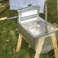 15 Gallon Laundry Agitator Hand Washer Tub and Wringer with Wooden Legs B716215