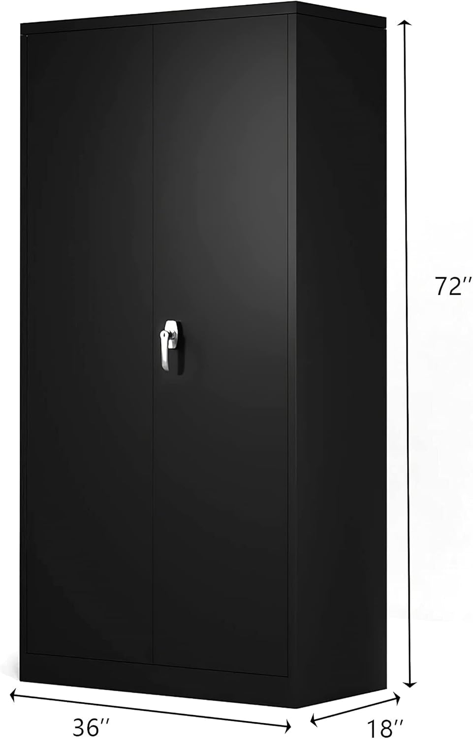 Metal Storage Cabinet with 2 Doors and 4 Adjustable Shelves Lockable Steel Storage Cabinet B6592