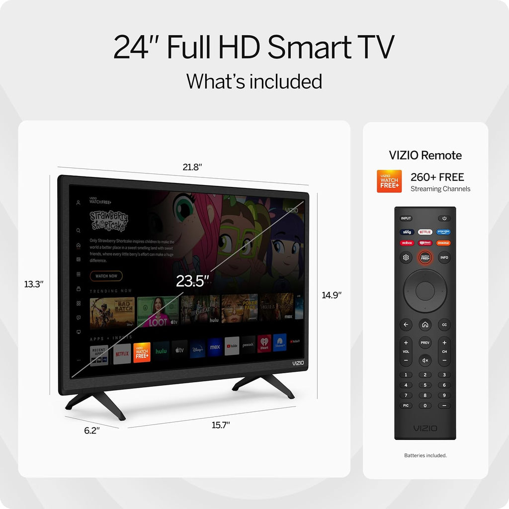 24-inch 1080p Smart TV and 2.1 Channel Sound Bar with Wireless Subwoofer Home Theater System U382