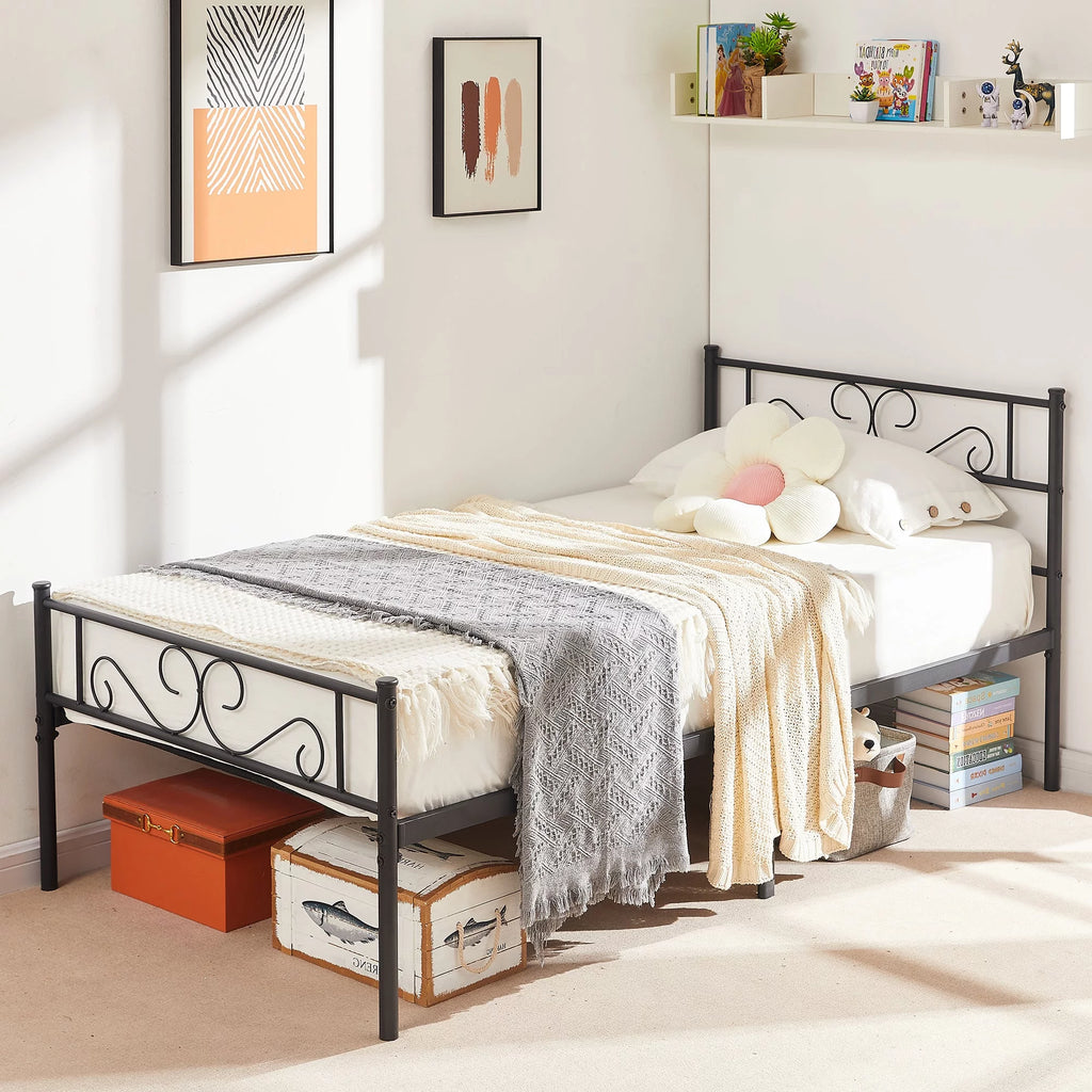 Twin Metal Platform Bed Frame with Headboard D393578