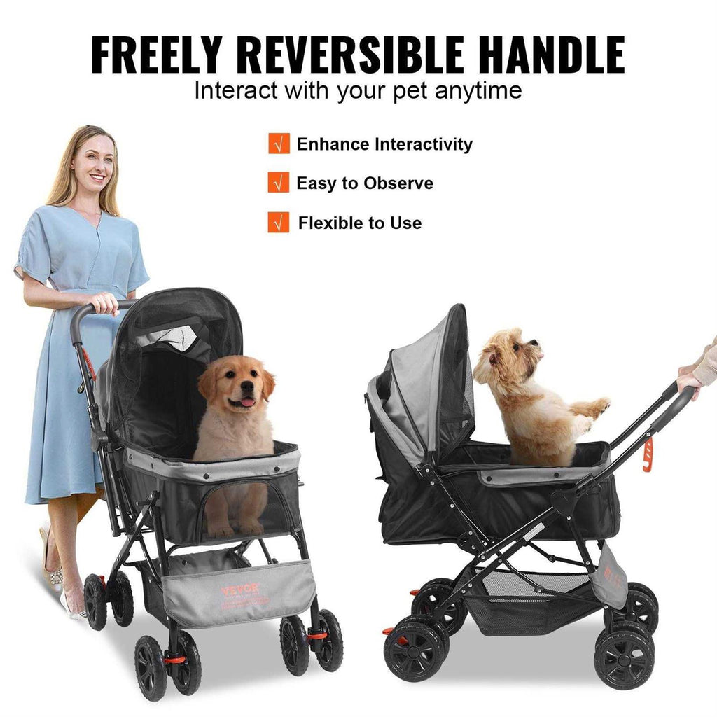 4 Wheels Pet Stroller with Brakes Y895367
