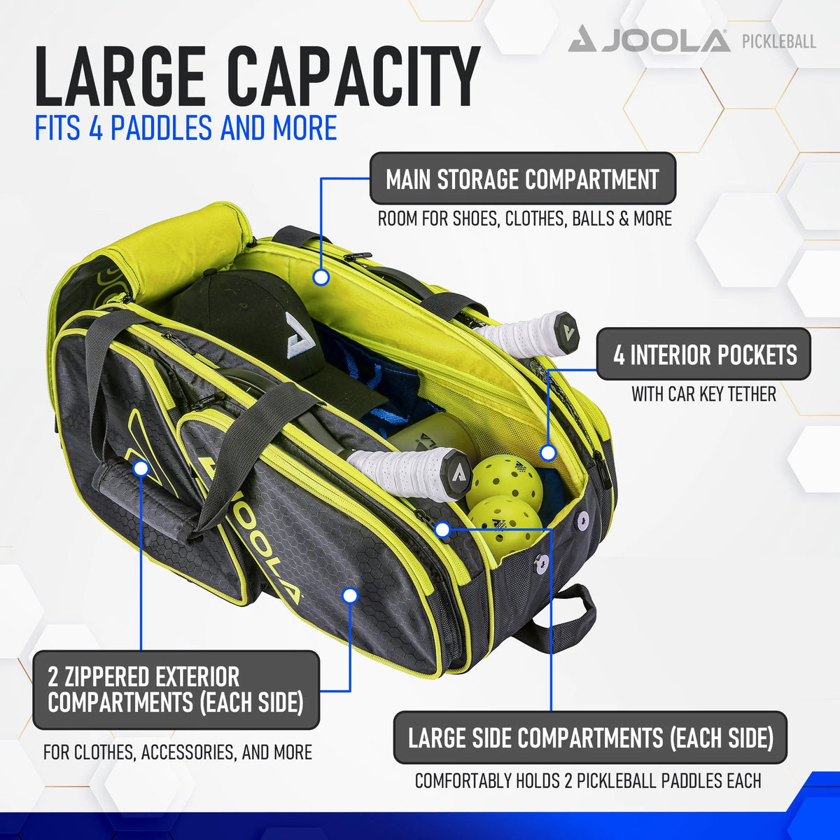 Black/Yellow Pickleball Bag Backpack R29808