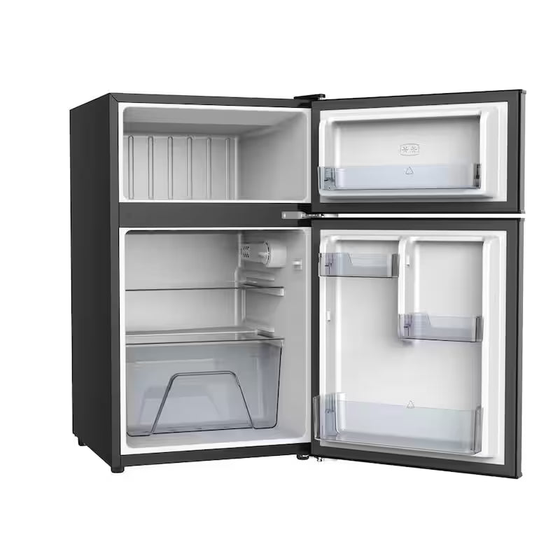 Black 2-Door Mini Refrigerator with Freezer A1827