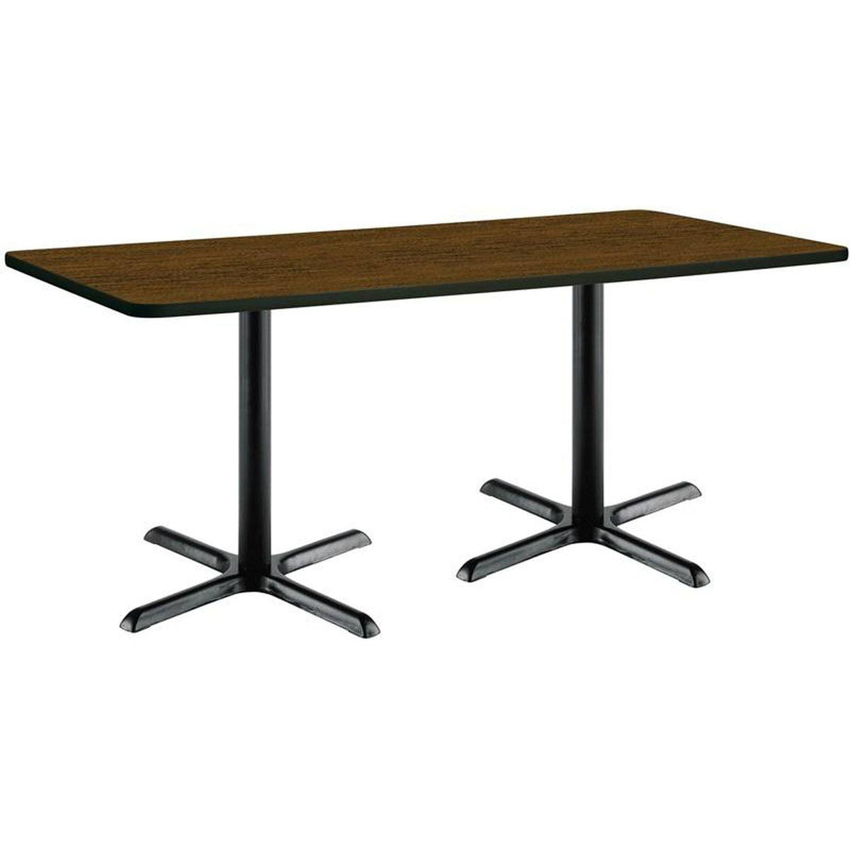 Black X-Base Pedestal Table with Walnut Top M721747