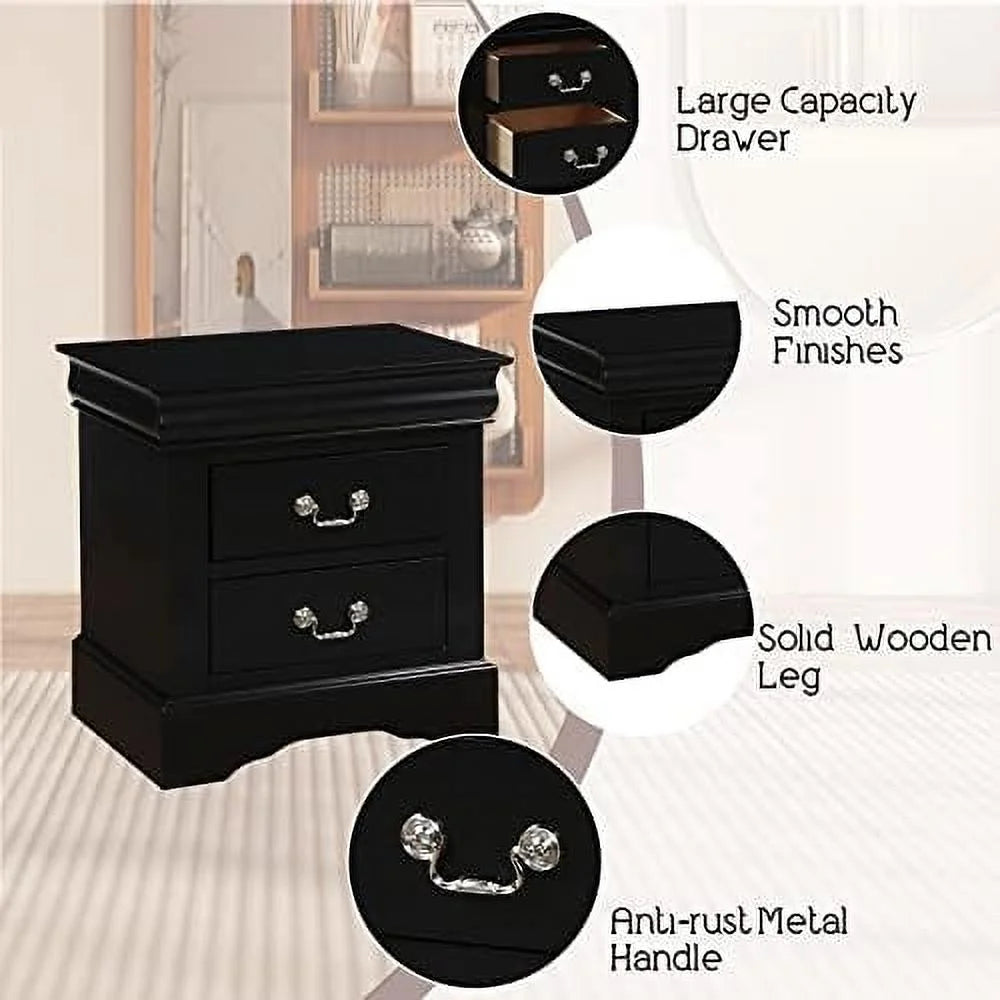 Small Wooden Nightstand with 2 Drawers B71610