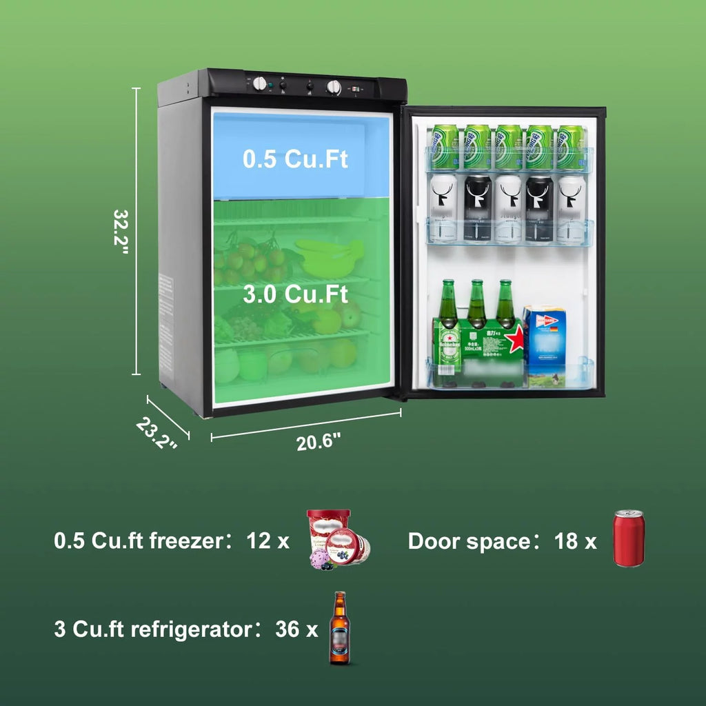 3.5 Cu ft 3 Way Refrigerator Freezer Combo O334544