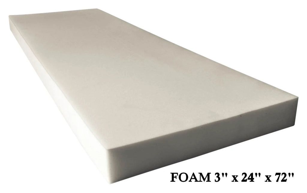 Upholstery Foam High Density Cushion Seat Replacement, 3" H x 24" W x 72" L F2541