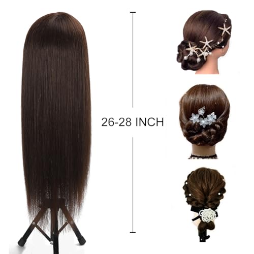 Mannequin Head with 80% Human Hair Straight 26"-28" Y1204