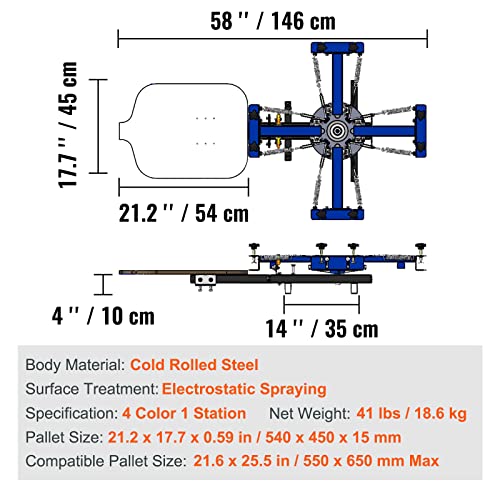 1 Color 1 Station Screen Printing Press, 21.2x17.7in M108228