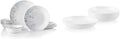 18-Piece Dinnerware Set, Indigo Speckle, 4-Pc Versa Bowls, 30-Oz Compact Stack Bowl Set, White R211583