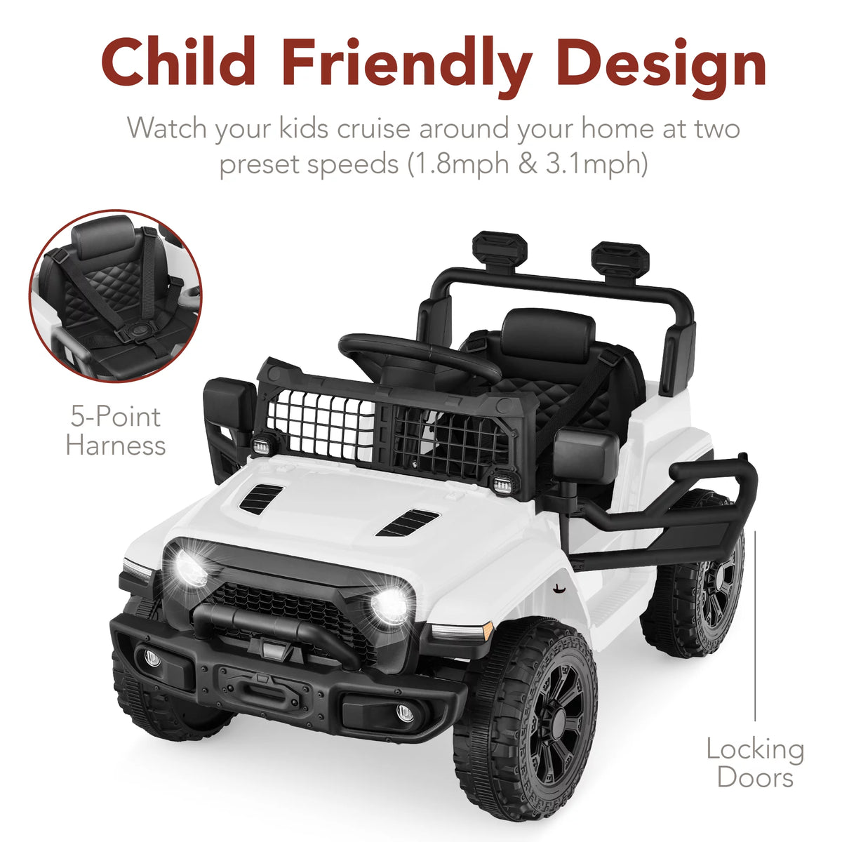 6V Kids Ride-On Truck Car with Parent Remote Control Black Z44407