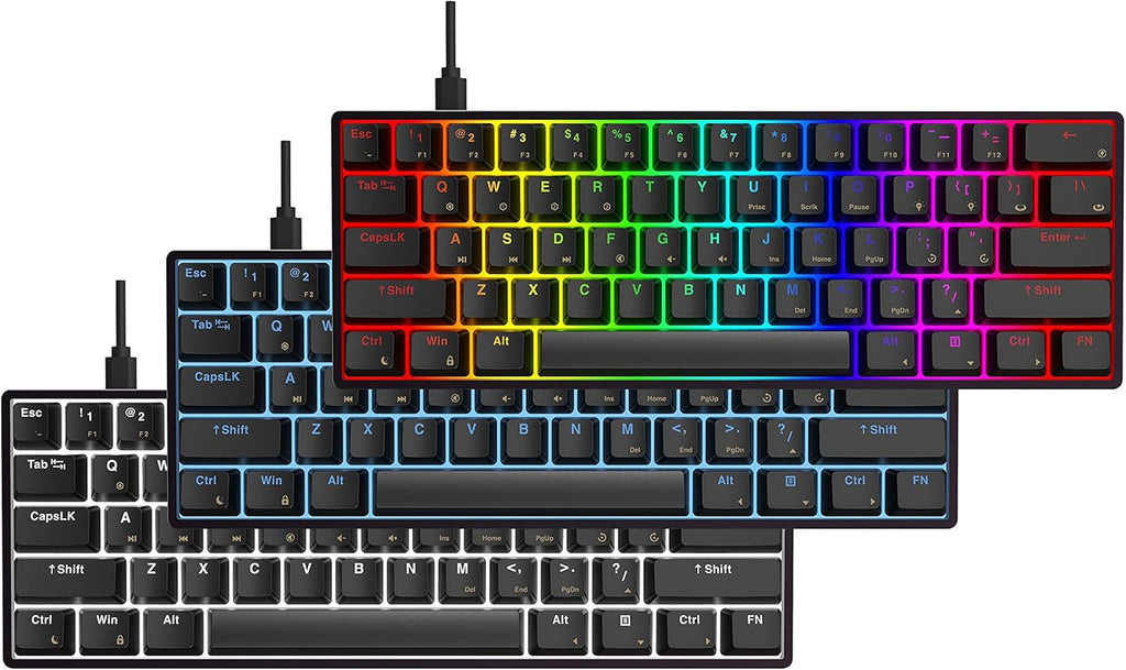 61 Keys Hot Swappable RGB Mechanical Gaming Keyboard C15363