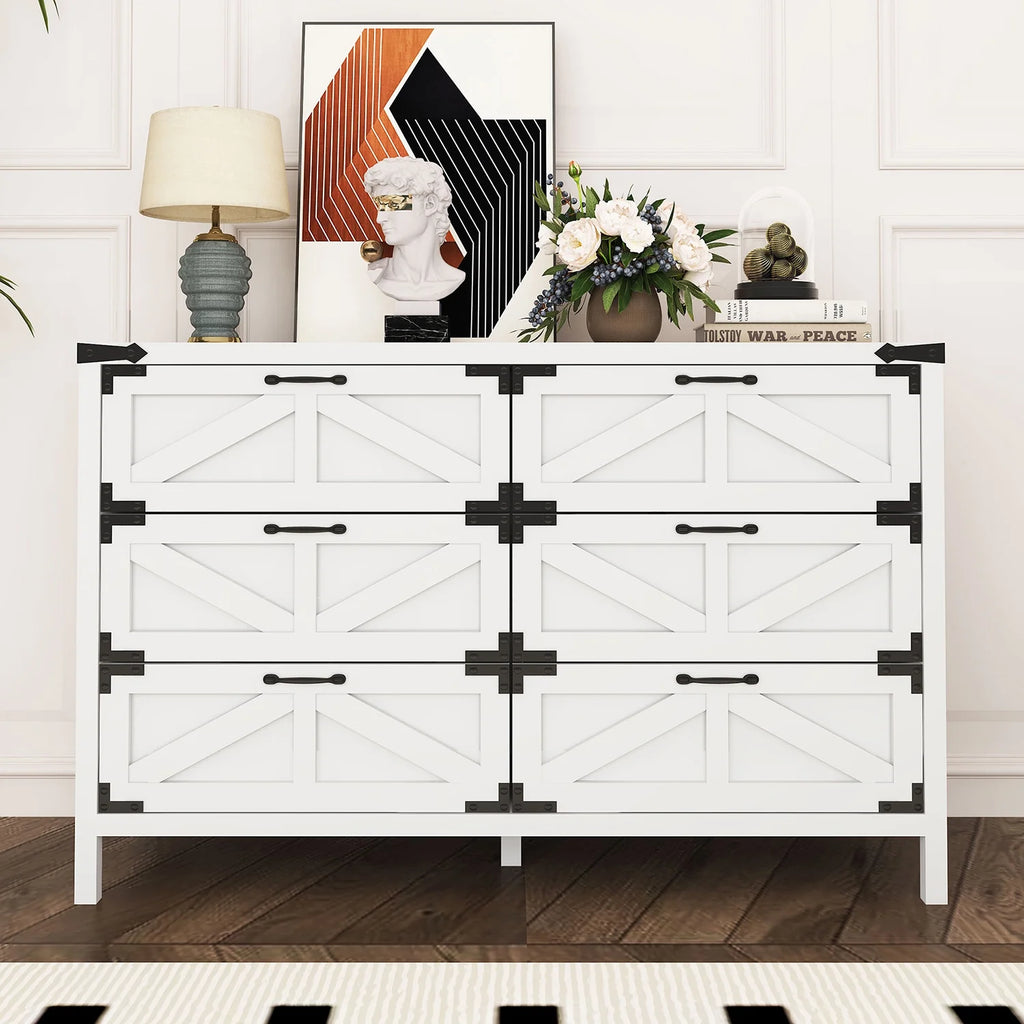 White 6 Drawer Dresser I241503