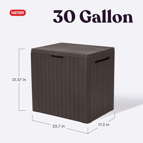 30 Gallon Resin Outdoor Storage Box and Side Table D349