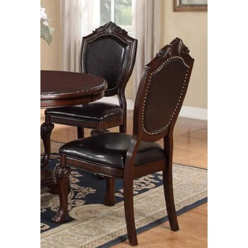 Set of 6 Brown Dining Chairs V536955
