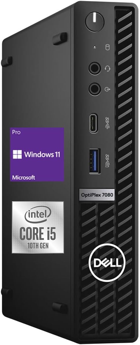 Dell OptiPlex 3080 Micro Form Factor Business Desktop, Intel Core i5-10500T, 16GB DDR4 RAM, 512GB SSD, WiFi, HDMI, Bluetooth, Windows 10 Pro W97058