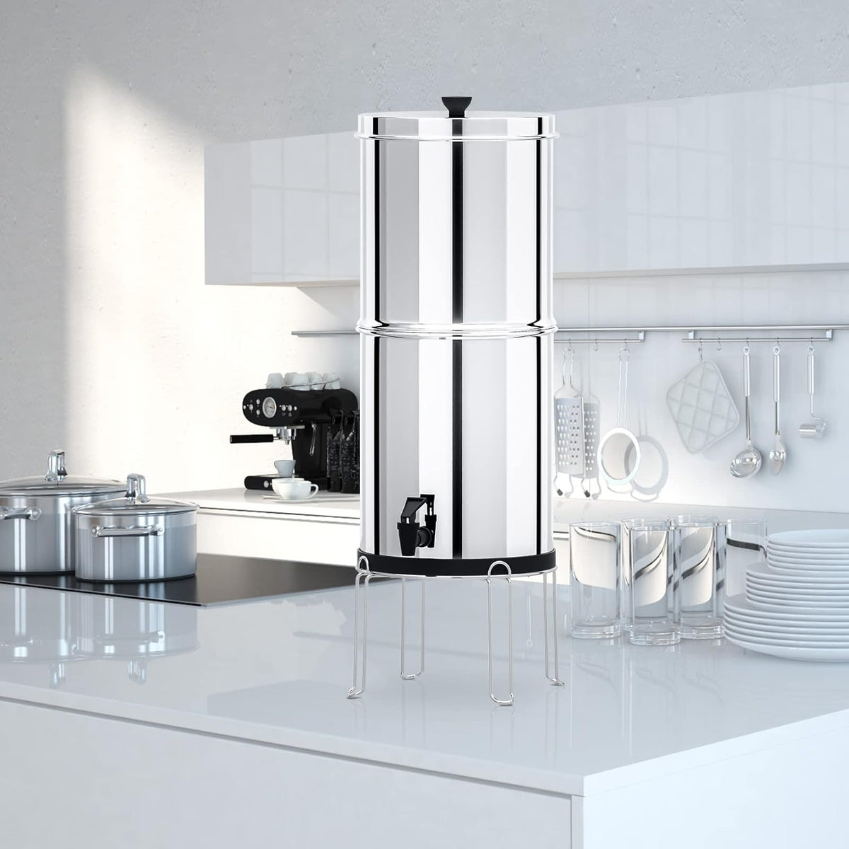 2.9 Gallon Gravity-Fed Water Filter with Stainless Steel Stand J559
