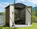 Brown 6 x 8 ft. Metal Outdoor Storage Shed V908