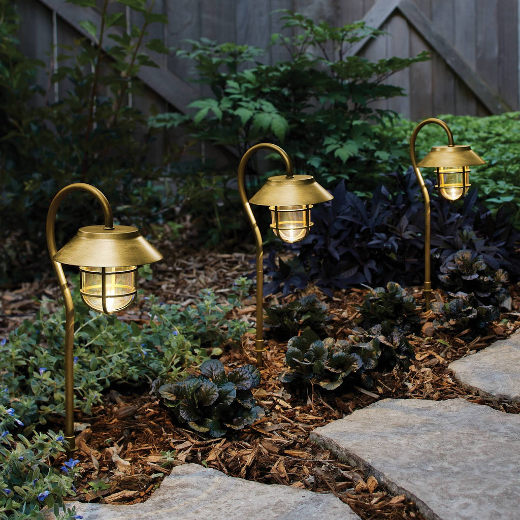4pk Antique Brass Solar Pathway Lights P89153