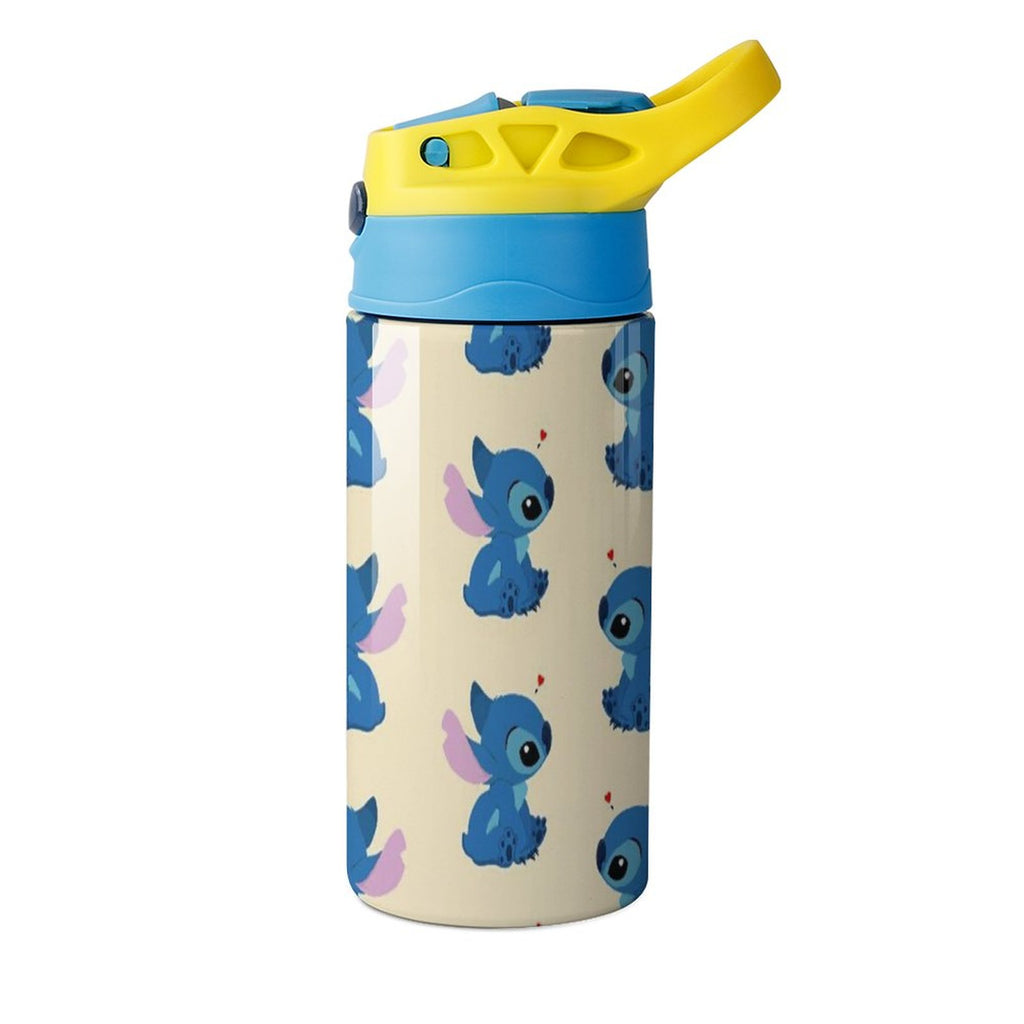 Animal Stitch Cartoon Children's Water Bottle Vacuum Insulated Stainless Steel Cup With Straw Toddler Thermoses C168
