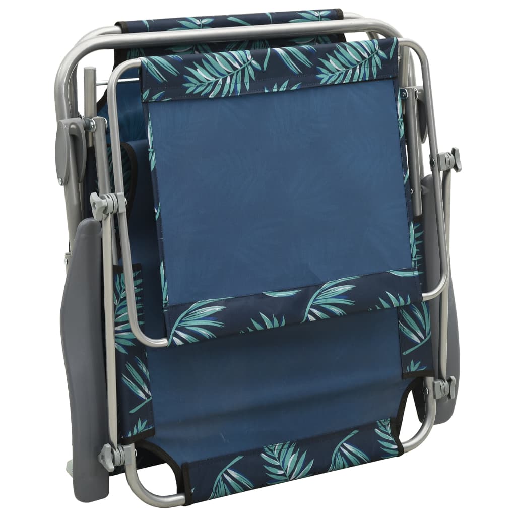 Steel Leaf Print Sun Lounger with Canopy Z14978