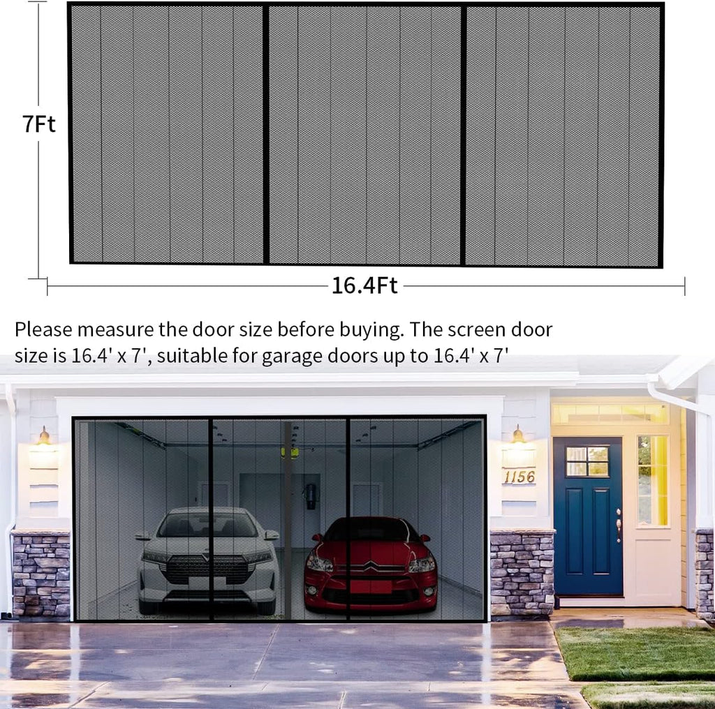 Self Closing Garage Mesh Screen Door with Magnets B51078