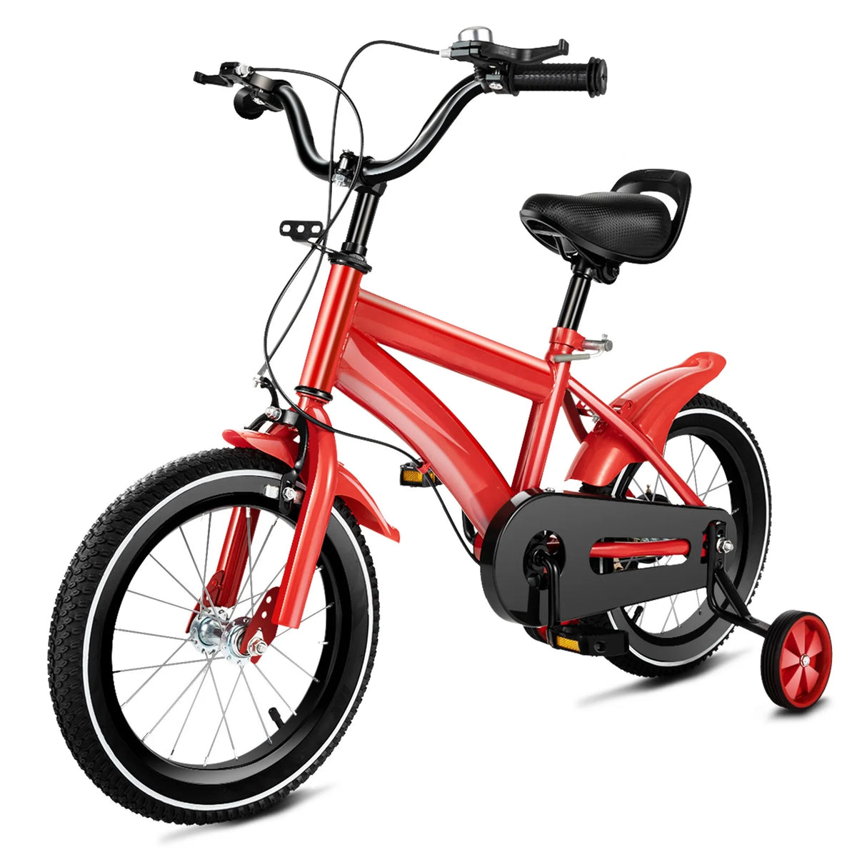 14 Inch Kids Bike with Training Wheels and Mudguards, Red N17769