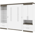 Full Murphy Bed and Storage with Drawers in White H372
