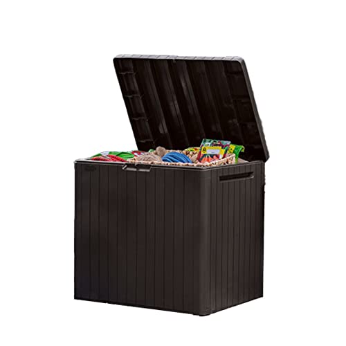 30 Gallon Resin Outdoor Storage Box and Side Table D349