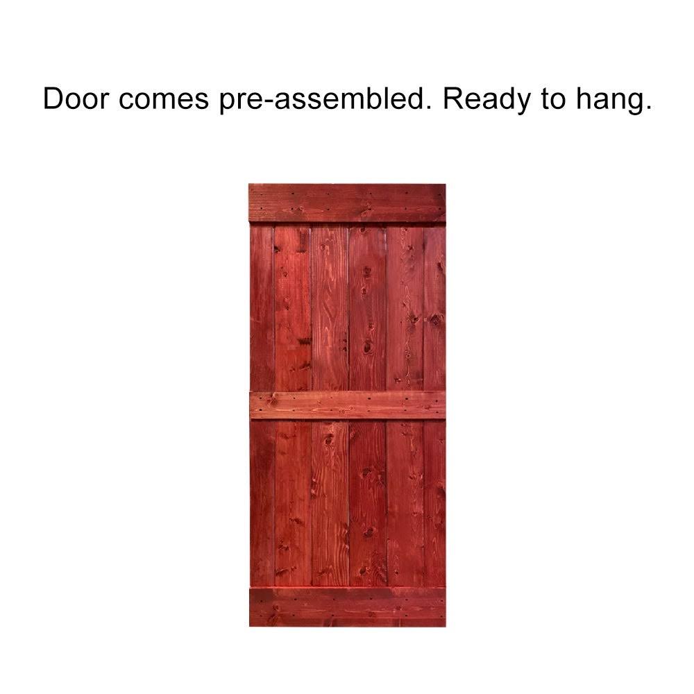 Charcoal Black Stained Wood Interior Sliding Barn Door with Hardware Kit N768042