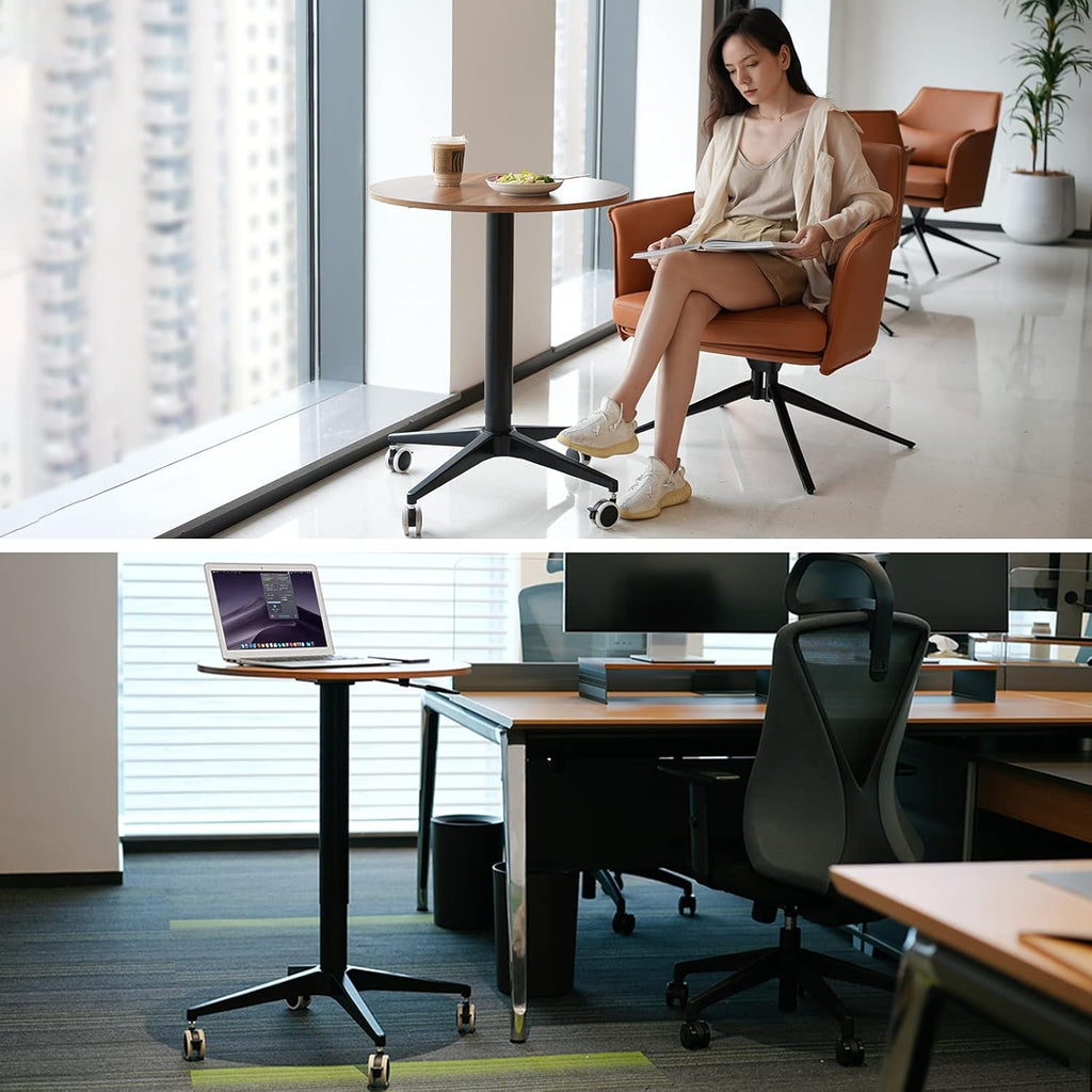 Height Adjustable Rolling Laptop Stand Desk with Locking Wheels M4959