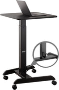 44 Height Adjustable Pneumatic Laptop Standing Desk Cart with Brake Casters M69525