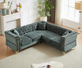 81.5" Chenille L-Shaped 5-Seater Sectional Sofa with 3 Cushions (Gray) G254546