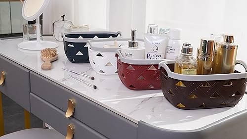 White Plastic Basket with Handles (3, Small) J838209