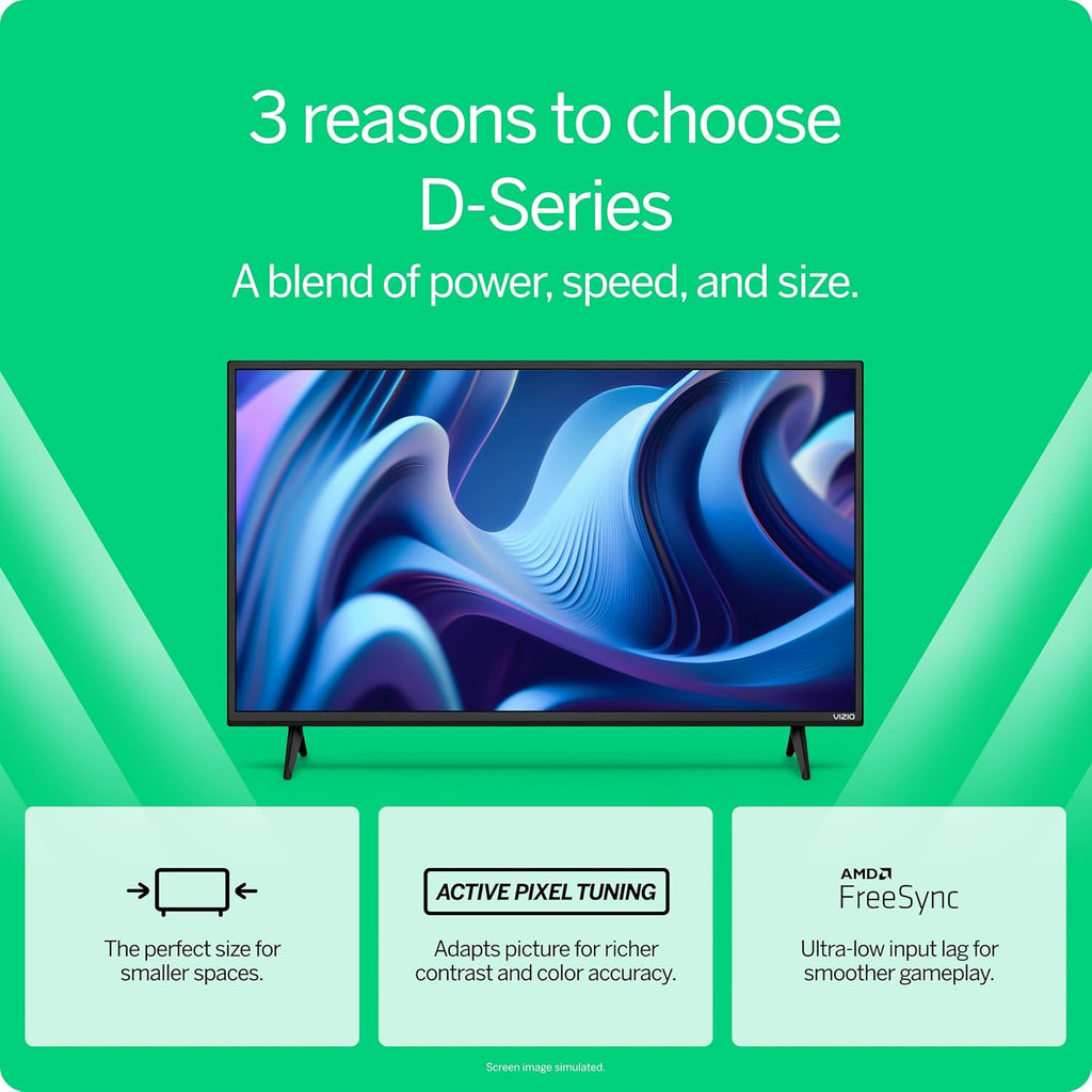 24-inch 1080p Smart TV and 2.1 Channel Sound Bar with Wireless Subwoofer Home Theater System U382