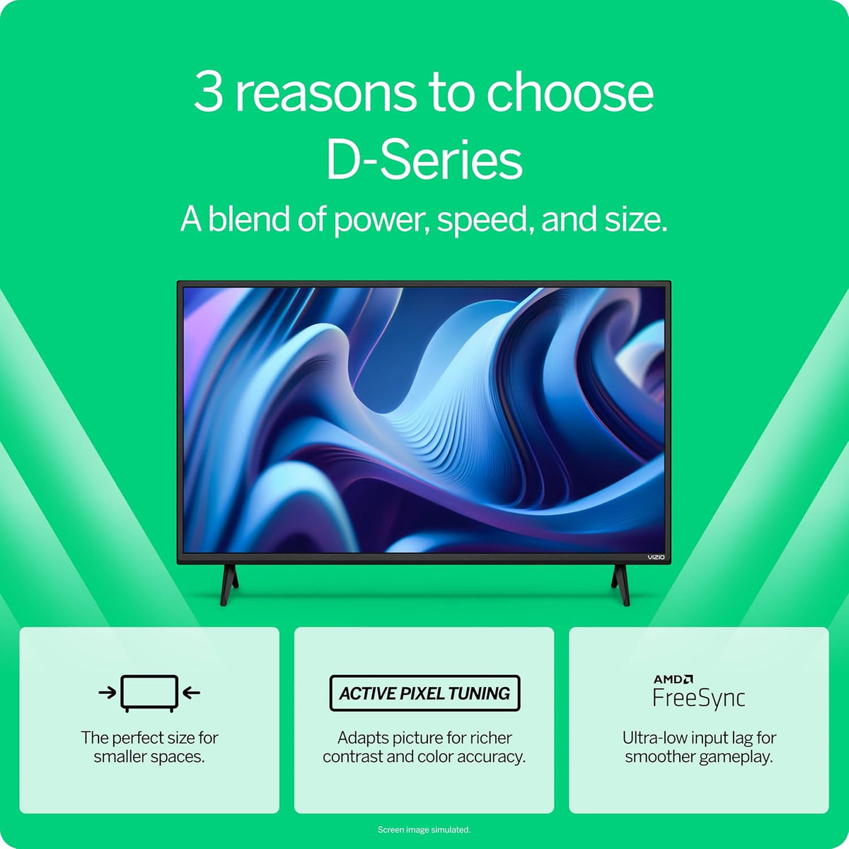 24-inch 1080p Smart TV and 2.1 Channel Sound Bar with Wireless Subwoofer Home Theater System U382