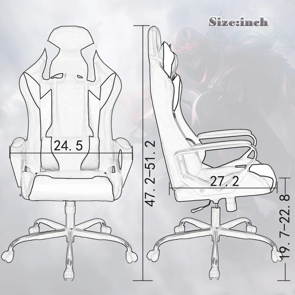 Blue Swivel Gaming Chair L444