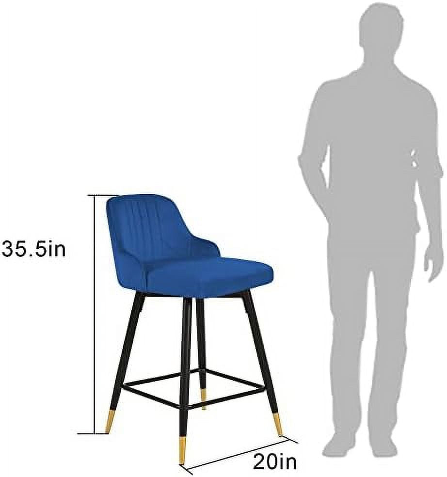 Gray Velvet Swivel Counter Height Stools with Back Z740