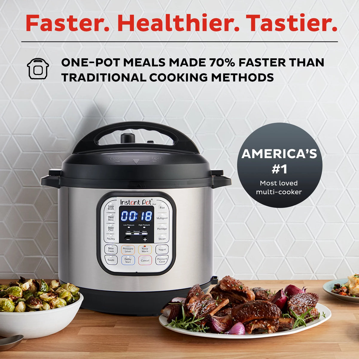 7-in-1 Electric Pressure Cooker, Stainless Steel, 8 Quart B44058