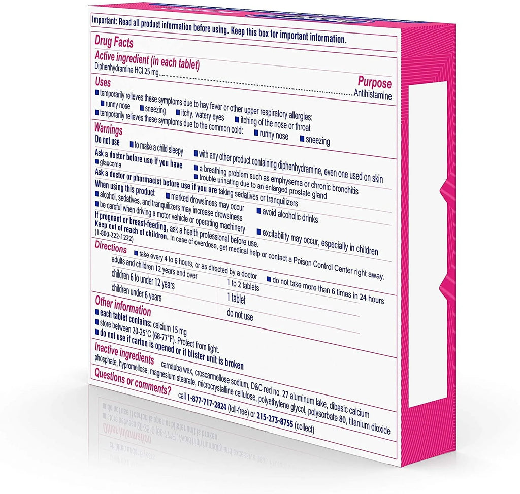 Antihistamine Cold & Allergy Relief Tablets, 24 Ct F774
