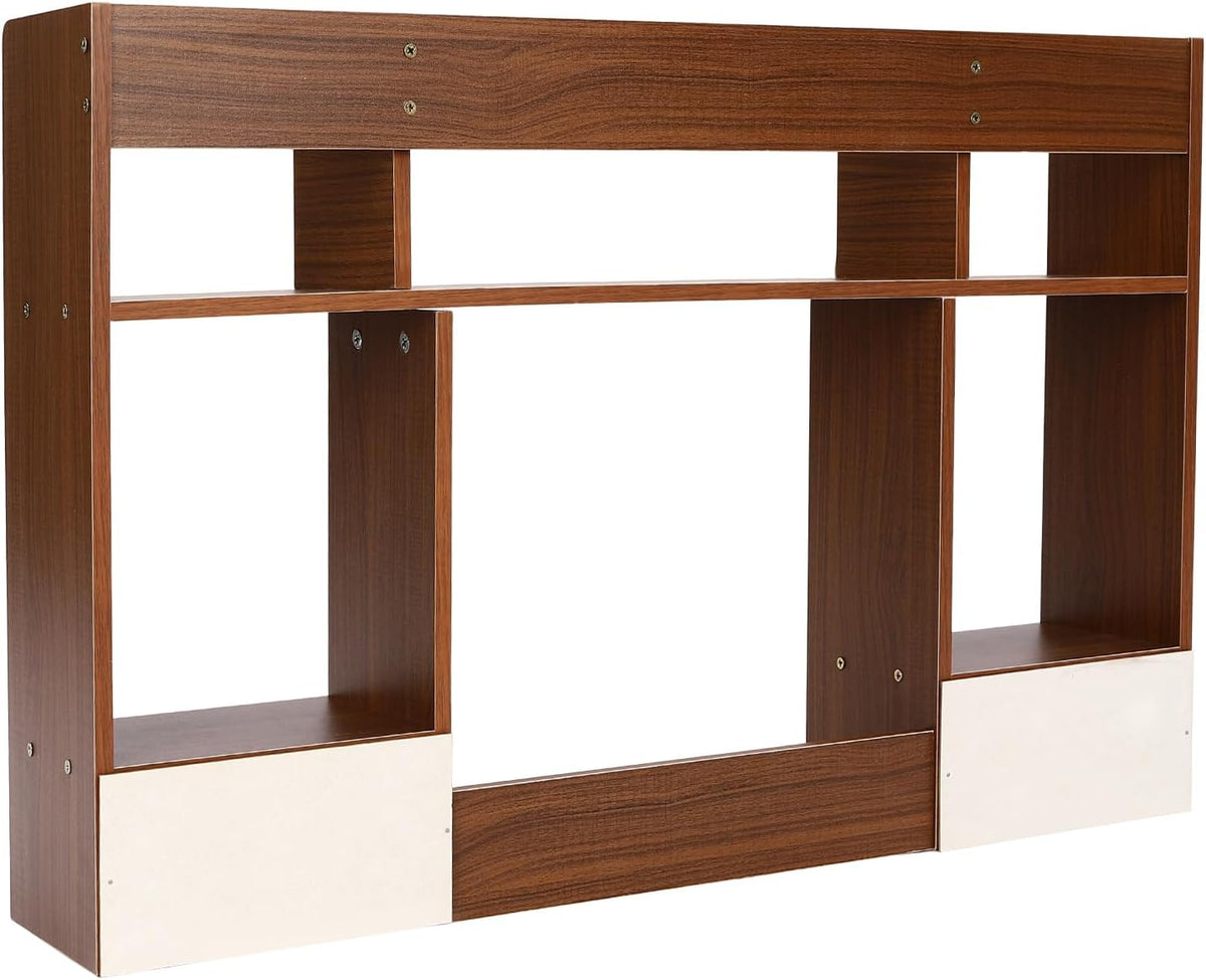 Dark Walnut Wood Desk Hutch with 2 Drawers X849