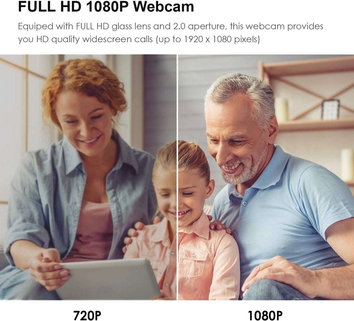 Full HD 1080P Webcam with Built-in Mic J38074