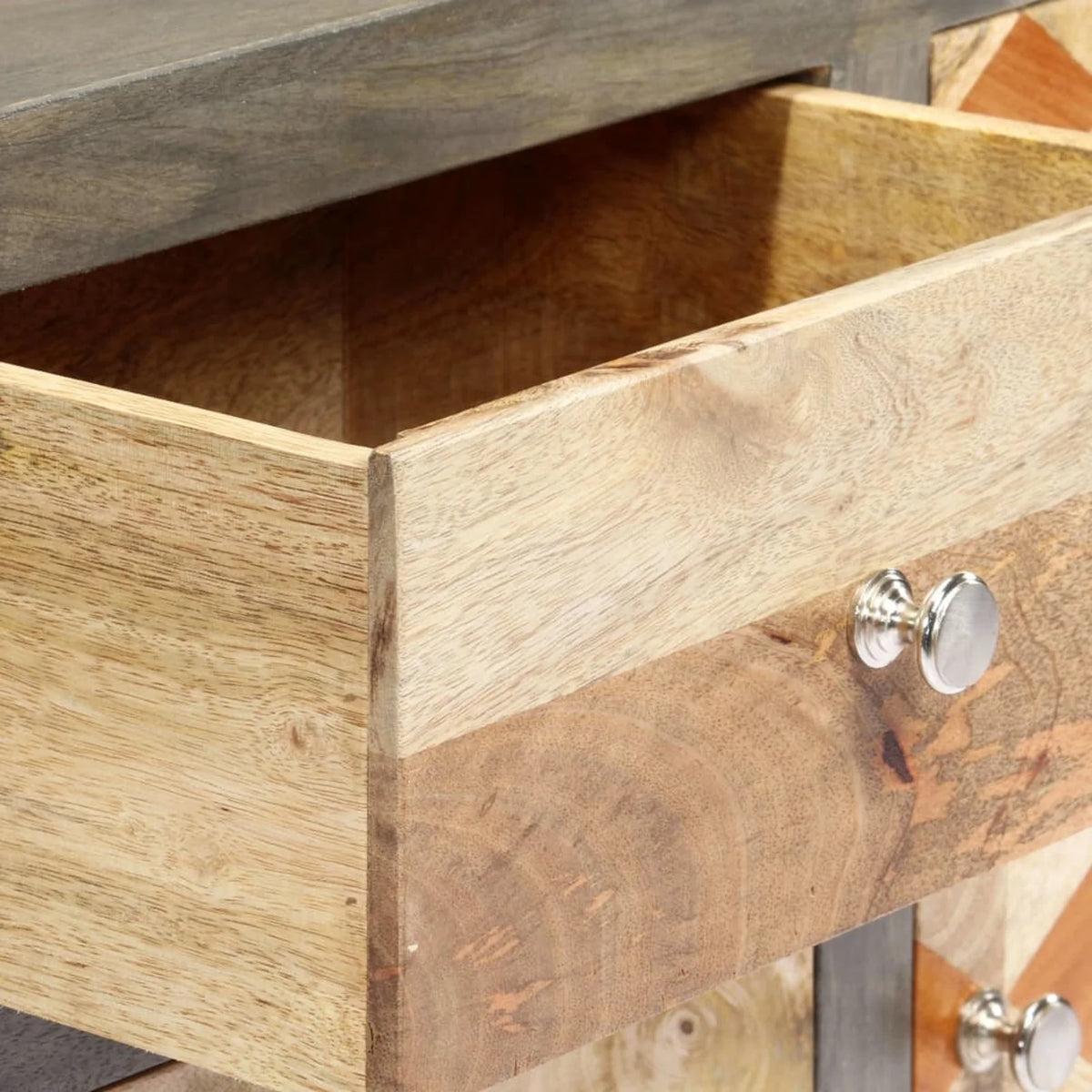 Mango Wood Side Cabinet with Door and 3 Storage Drawers D2508