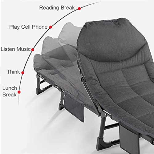 3 in 1 Folding Camping Cot Bed, 5 Positions Adjustable Patio Chaise Lounge Chair W3550