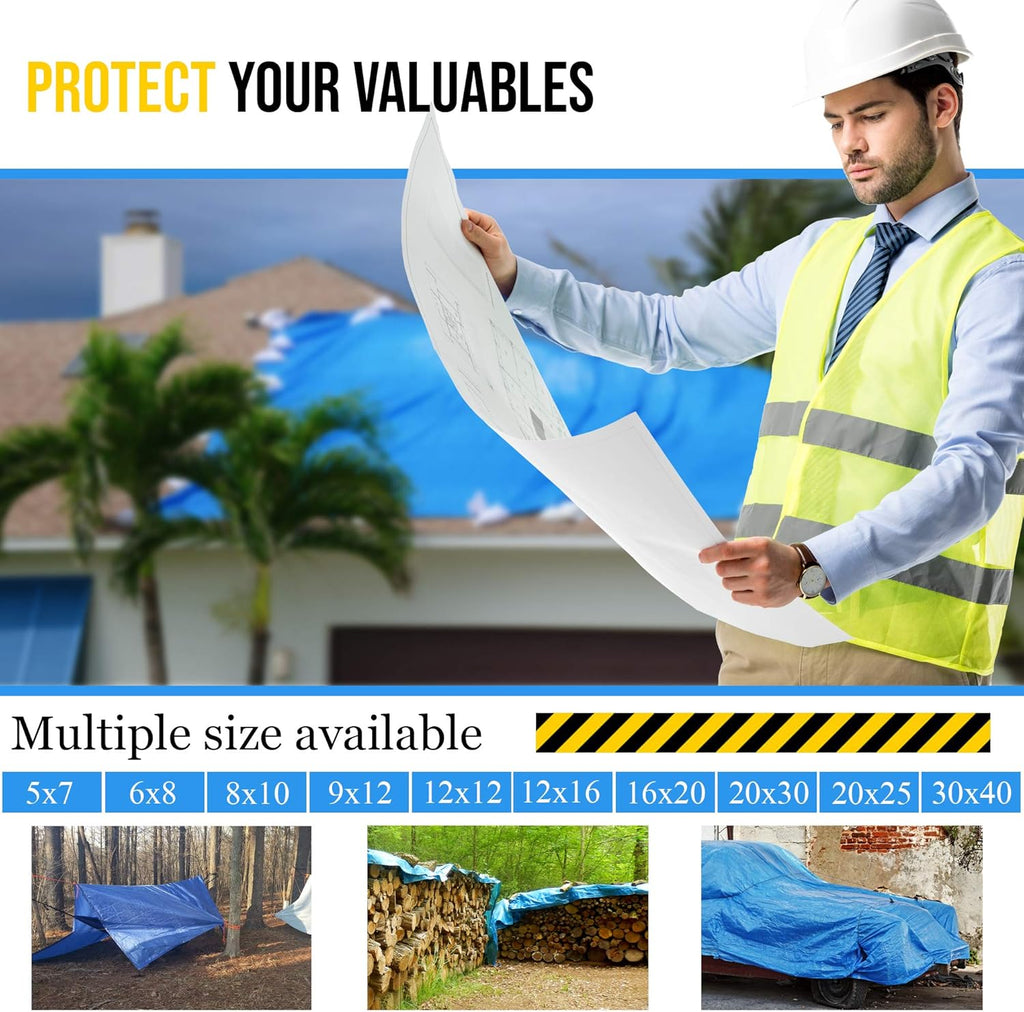 30X40 Waterproof Multi-Purpose Poly Tarp Blue A66161