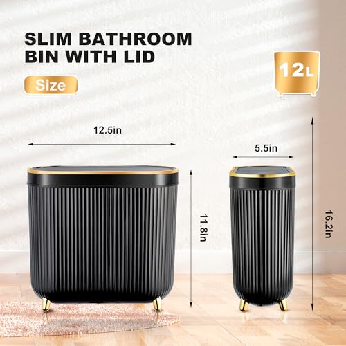 3.1 Gallon Narrow Plastic Trash Can with Lid N560