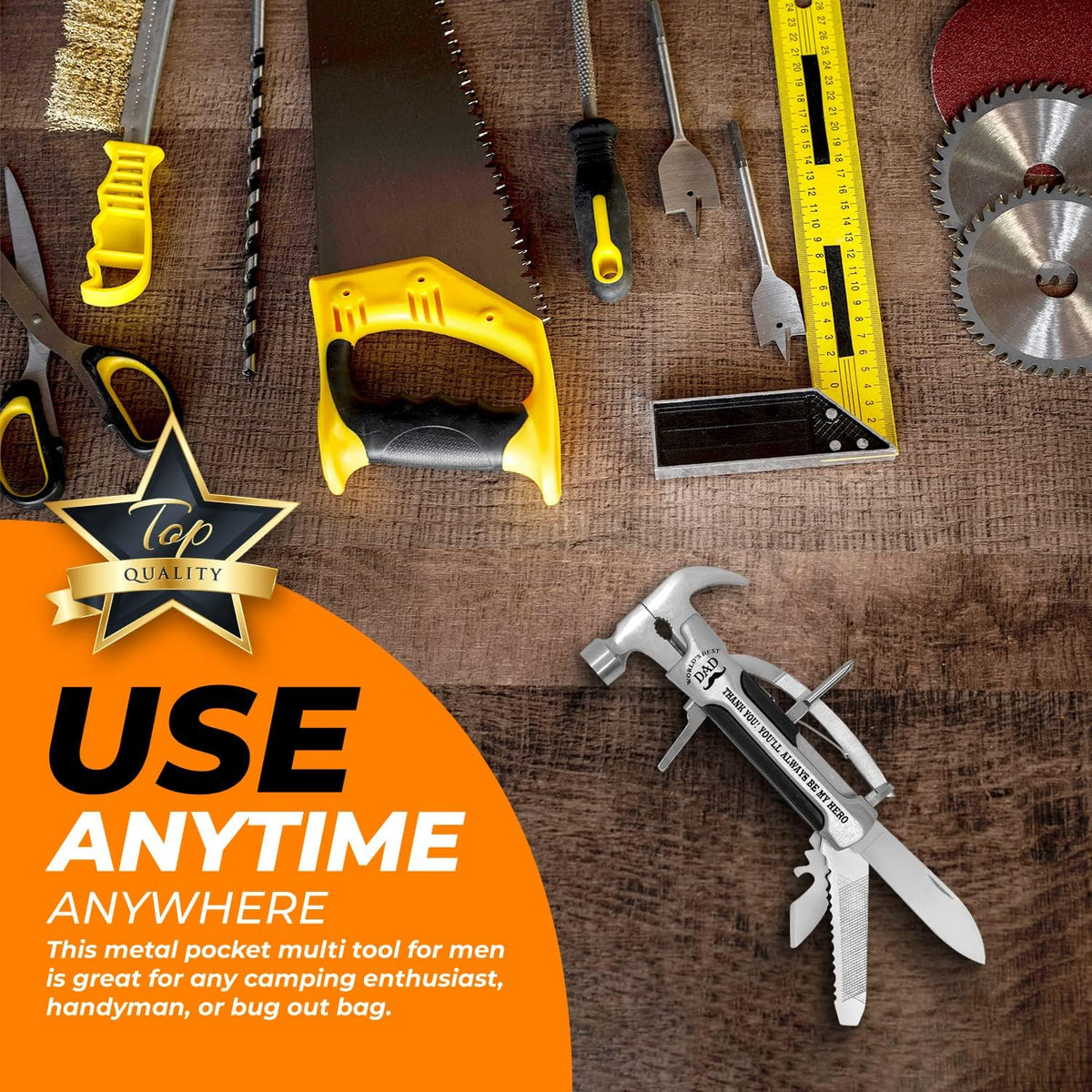 Stainless Steel Hammer Multitool with case and clip Z651