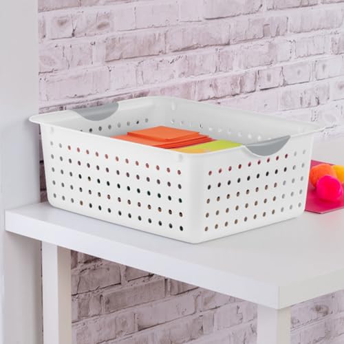 6-Pack White Plastic Storage Basket A964